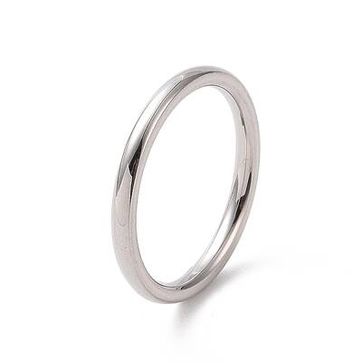 Non-Tarnish 201 Stainless Steel Simple Thin Plain Band Ring for Women