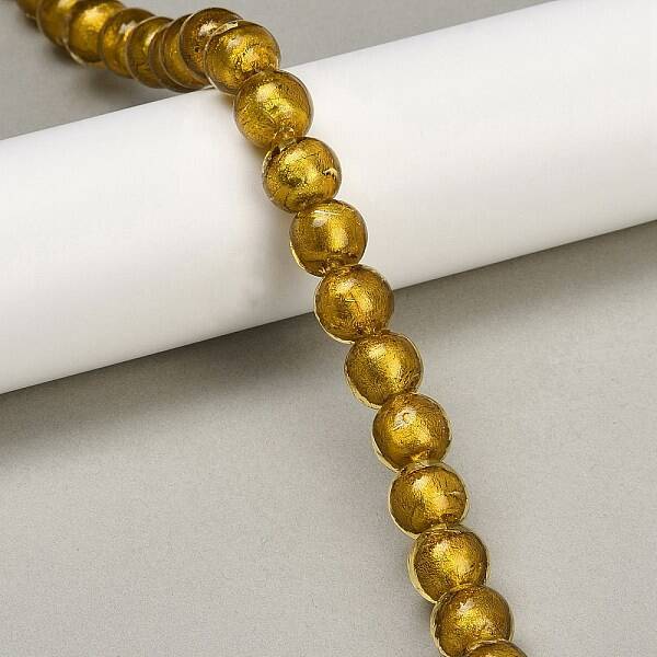 Handmade Silver Foil Glass Beads Strands
