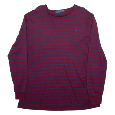 POLO RALPH LAUREN Striped Mens T-Shirt Red Long Sleeve XL