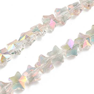 Electroplate Transparent Glass Beads Strands