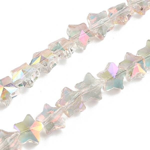 Electroplate Transparent Glass Beads Strands