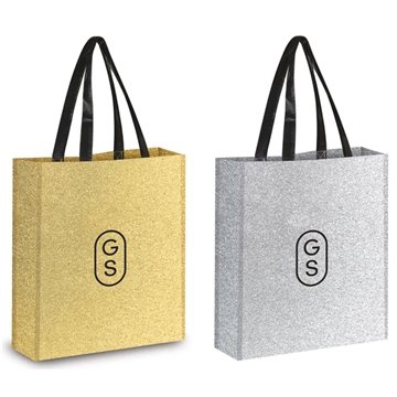 100 Customized Large Glitter Tote Bag - 120 GSM