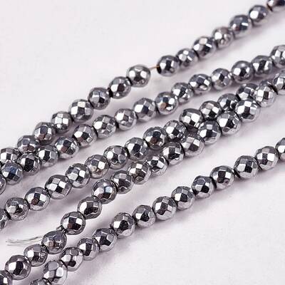 Electroplate Non-magnetic Synthetic Hematite Beads Strands