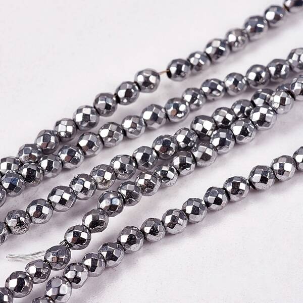 Electroplate Non-magnetic Synthetic Hematite Beads Strands