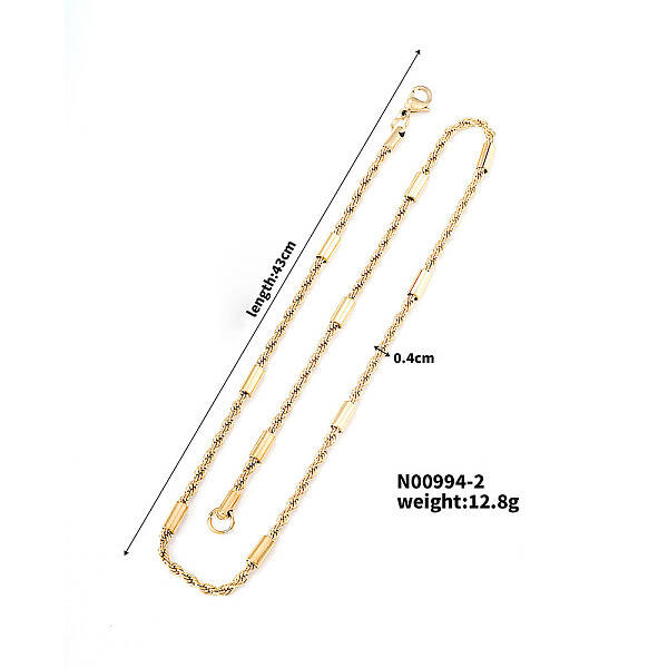 Stainless Steel Rope Chain Necklaces for Trendy Street Style Fashion