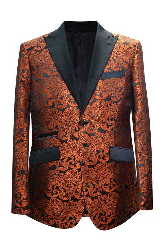 Paisley-400 Orange - Mens Wholesale Blazers