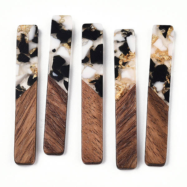 Transparent Resin & Walnut Wood Big Pendants