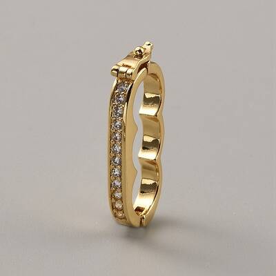 Brass Micro Pave Clear Cubic Zirconia Peanut Enhancer Clasps