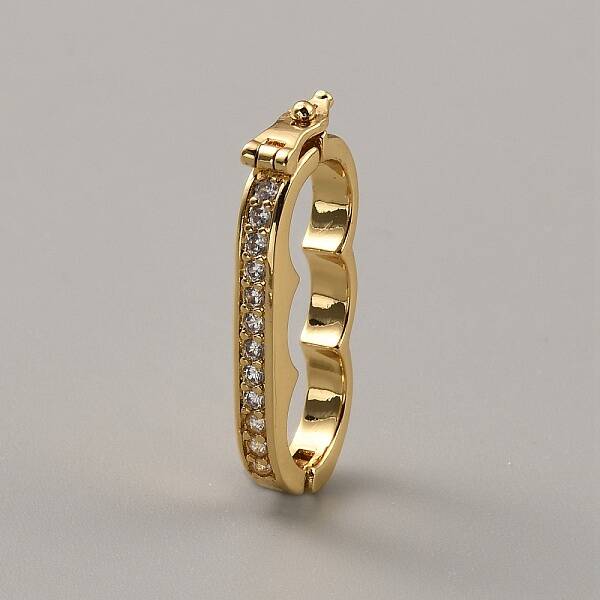 Brass Micro Pave Clear Cubic Zirconia Peanut Enhancer Clasps