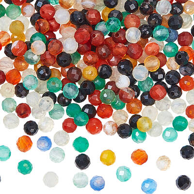 2 Strands Natural Multi-Color Agate Beads Strands