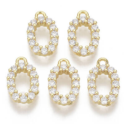 Brass Micro Pave Cubic Zirconia Charms