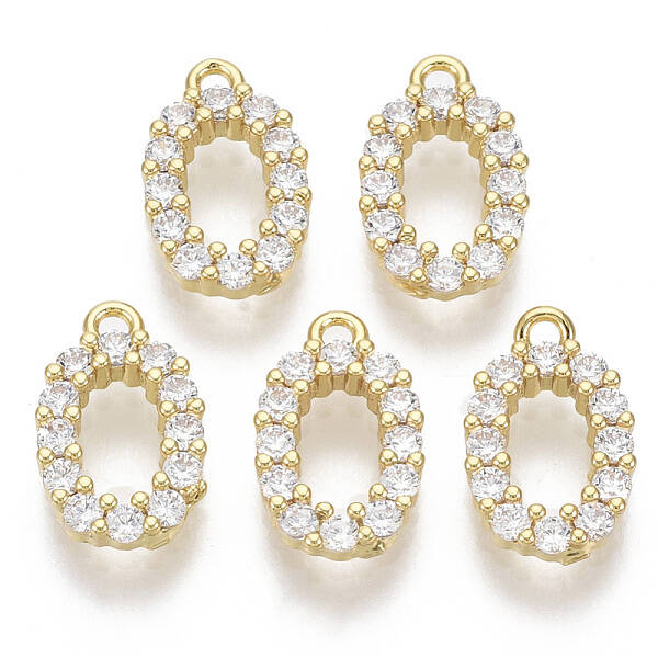 Brass Micro Pave Cubic Zirconia Charms
