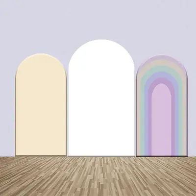 Incarnadine White Rainbow Party Arch Backdrop Kit - Aperturee