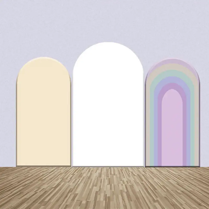 Incarnadine White Rainbow Party Arch Backdrop Kit - Aperturee