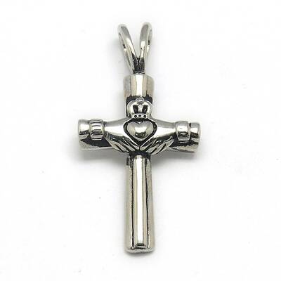 Fashionable Retro 304 Stainless Steel Cross with Claddagh Ring Pendants