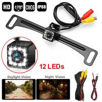 Car Truck Rearview Backup Reverse Camera - License Plate Mount, 170° Wide Angle Rear View Cam