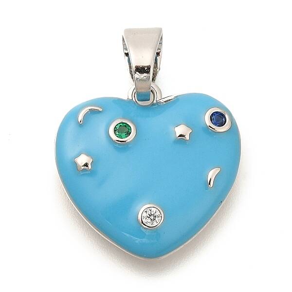 Brass Micro Pave Rhinestone Pendants