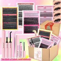 Curl Eyelash Extension Kit (1 Set), Including Individual False Eyelashes, Eyelash Glue, Tweezers, Remover, Professional Eye M...
