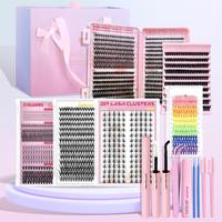 Individual Lashes with Tools, 1 Set Natural Look Eyelash Extensions, Self Grafting Curl Eyelashes with Eyelash Tools, Eye Mak...