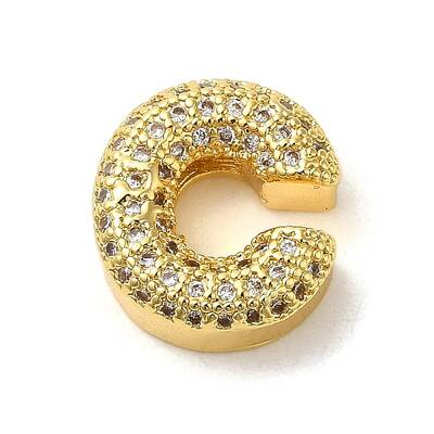 Brass Micro Pave Clear Cubic Zirconia Charms