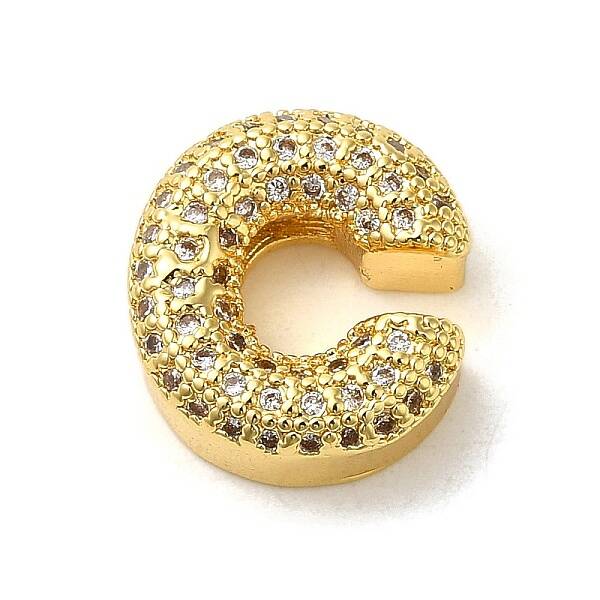 Brass Micro Pave Clear Cubic Zirconia Charms