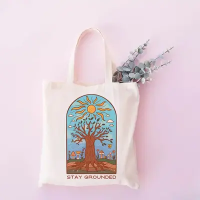 Stylish Bohemian Printed Canvas Bag – Eco-Friendly, Large Capacity Shopping Bag, Versatile Shoulder Handbag, Work Bags, Tot...