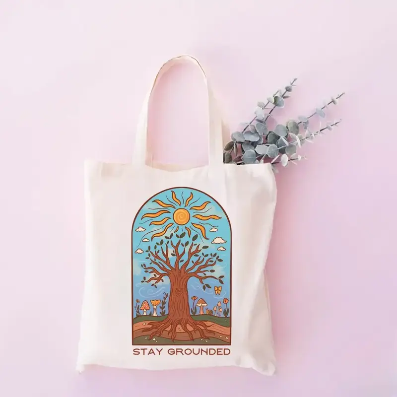 Stylish Bohemian Printed Canvas Bag – Eco-Friendly, Large Capacity Shopping Bag, Versatile Shoulder Handbag, Work Bags, Tot...