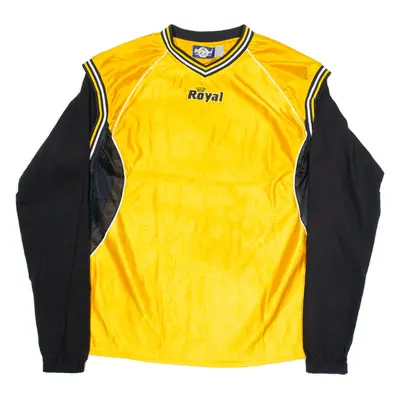 ROYAL Mens Jersey Yellow Long Sleeve USA V-Neck M