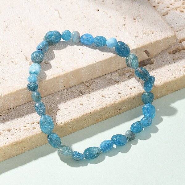 Natural Apatite Bead Stretch Bracelets