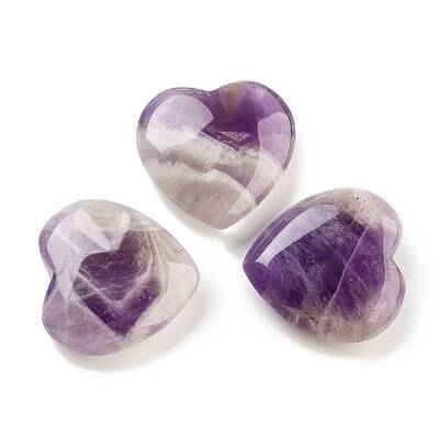 Heart Natural Amethyst Palm Stones