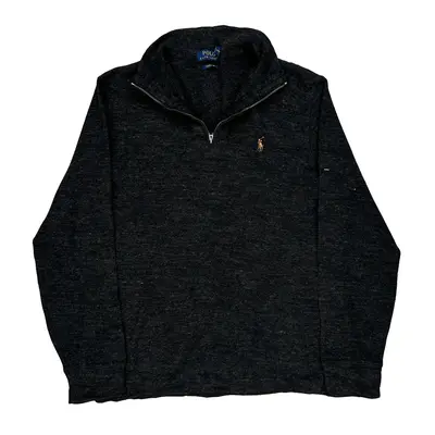Polo By Ralph Lauren 1/4 Zip - Small Grey Cotton Blend