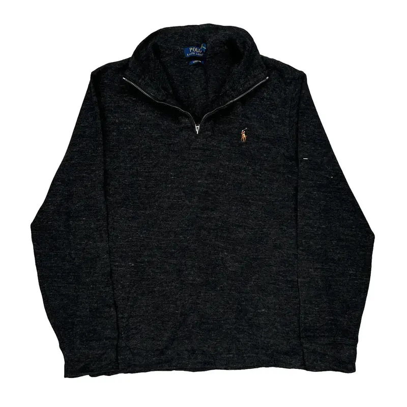 Polo By Ralph Lauren 1/4 Zip - Small Grey Cotton Blend