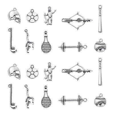 100Pcs 10 Styles Tibetan Style Alloy Pendants