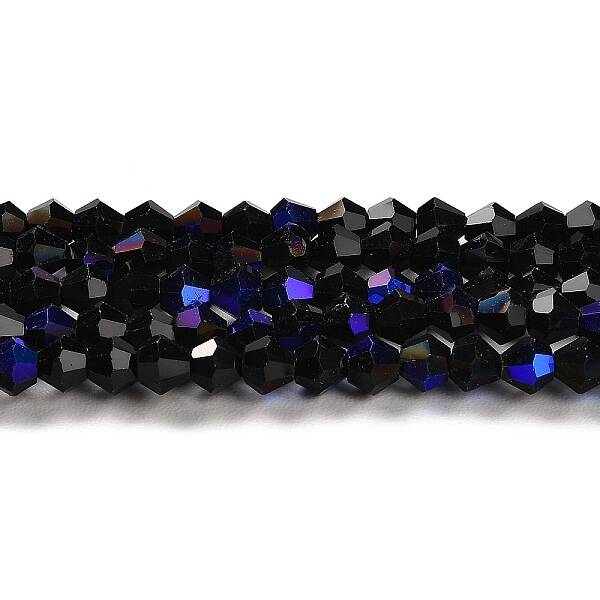 Transparent Electroplate Glass Beads Strands