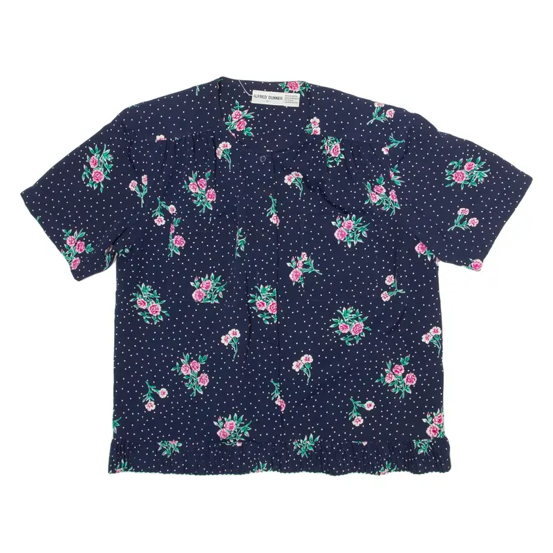 ALFRED DUNNER Womens Printed Blouse Blue Floral M