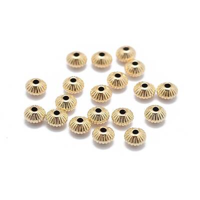 Yellow Gold Filled Corrugated Beads