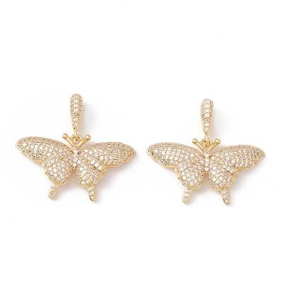 Brass Micro Pave Cubic Zirconia Pendants