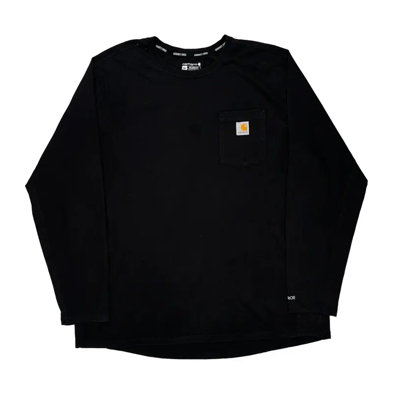 Carhartt Long Sleeve T-Shirt - 2XL Black Cotton Blend