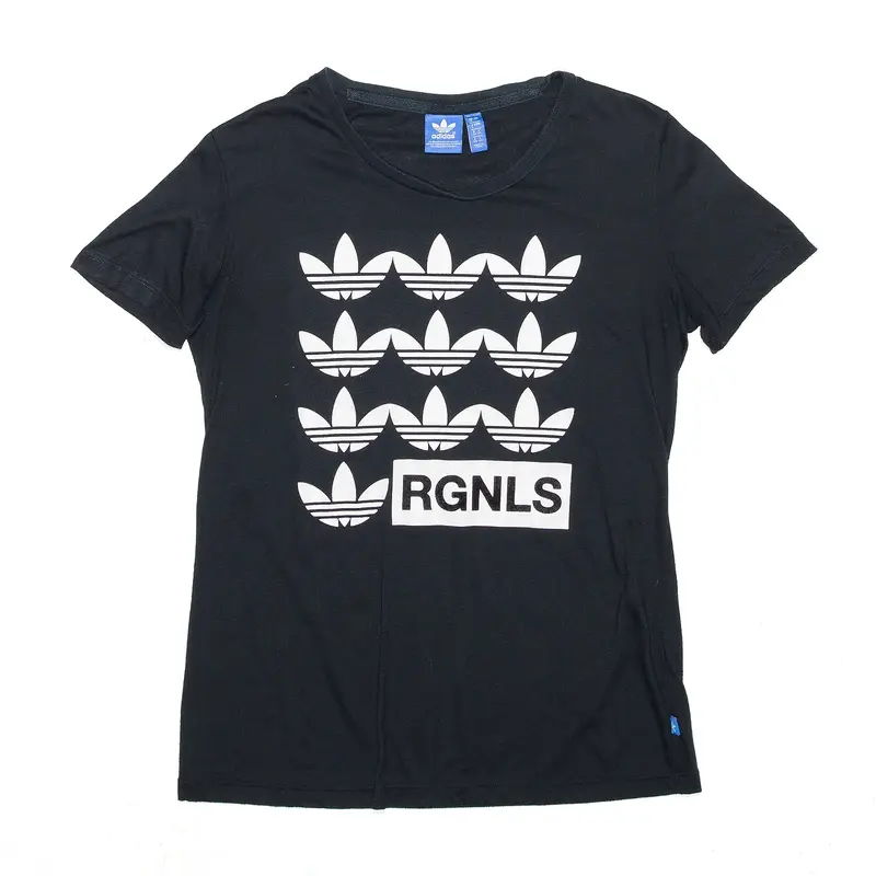 ADIDAS ORIGINALS Sports Black Short Sleeve T-Shirt Womens S