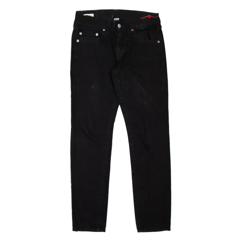 TRUE RELIGION Rocco Mens Jeans Black Relaxed Skinny W30 L32