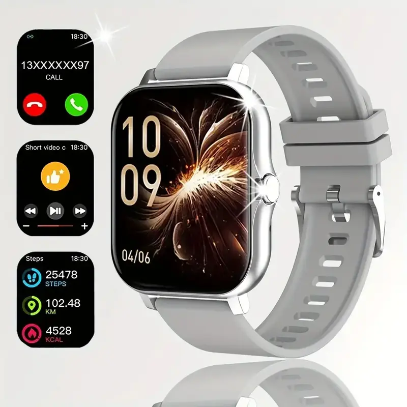 Smart watch, wireless talking/dialing, multi-sport mode, call reminder and rejection, SMS reminder, message reminder, various...