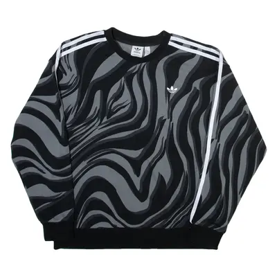 ADIDAS ORIGINALS Womens Sweatshirt Black Crew Neck S