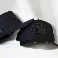 América Hats Black Snapback with Logo and Stitched Front Panel