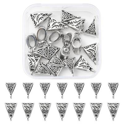 20Pcs 2 Style Tibetan Style Alloy Tube Bails