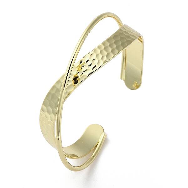 Rack Plating Brass Criss Cross Cuff Bangles