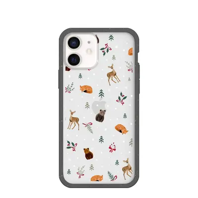 Clear Winter Woodland iPhone 12/ iPhone 12 Pro Case With Black Ridge