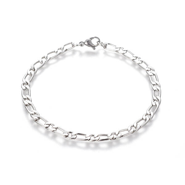 Tarnish Resistant 304 Stainless Steel Figaro Chain Bracelets