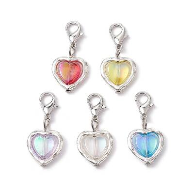 Heart Alloy & Acrylic Pendant Decorations