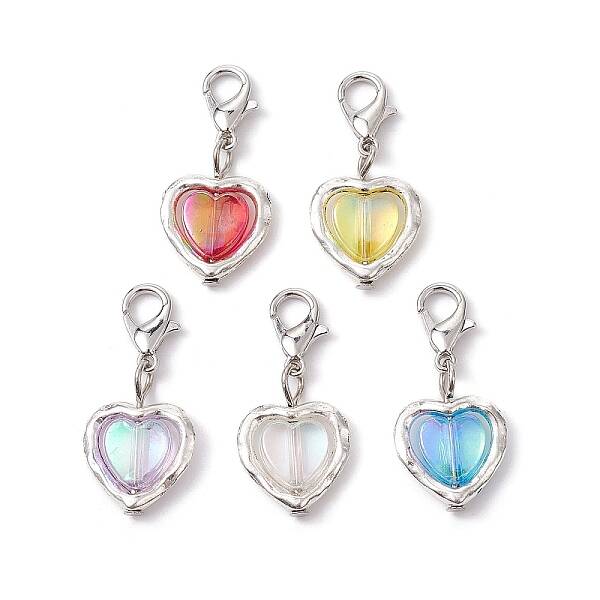 Heart Alloy & Acrylic Pendant Decorations