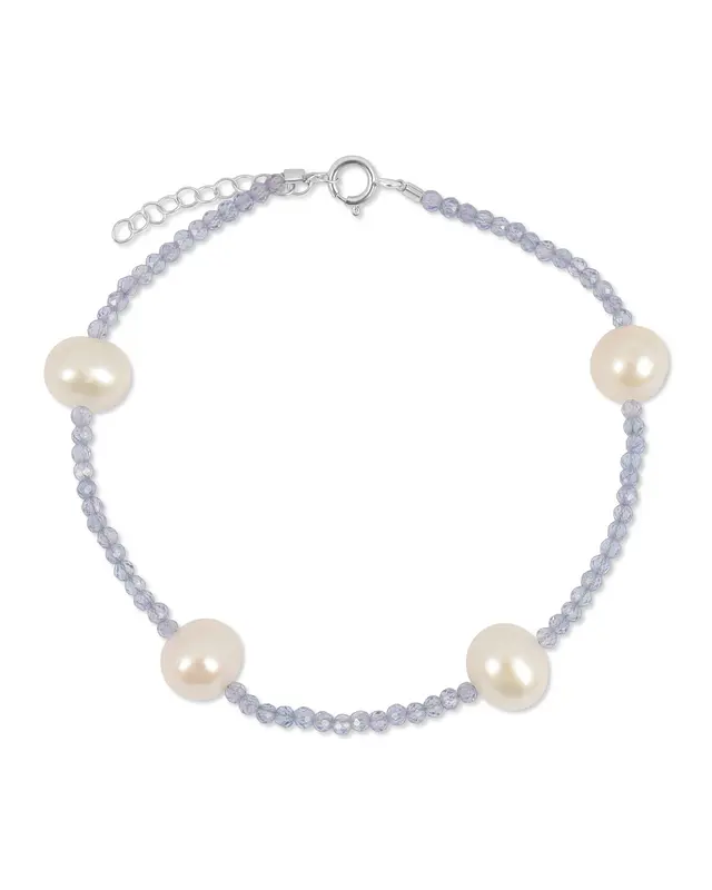 Toni Bracelet | Metal Color: Silver | Gemstone: Tanzanite | Length: Adjustable 6 - 7 inches